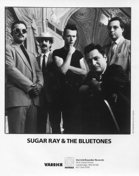 Bluetones International! Rounder records 8x10 glossy publicity photo from the press pack which accompanied promotional copies of the band's first album "Knockout!" Left to right: Neil Gouvin, Mudcat Ward, Kid Bangham, Sugar Ray & Anthony Geraci.